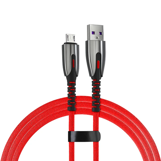 High quality braided zinc alloy 3A fast charging micro usb cable v8 phone cable for android