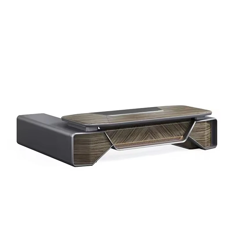 Contemporary Office Furniture Corner Chairman Ceo Boss Luxury L Shaped Office Table Set Executive Working Desk