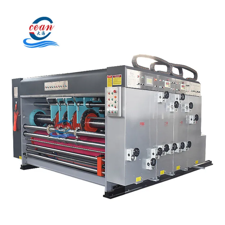 Ocean Automatic 2 Colors Printing Slotting Die Cutting Machine Printer Machine Corrugated Box Making Machine