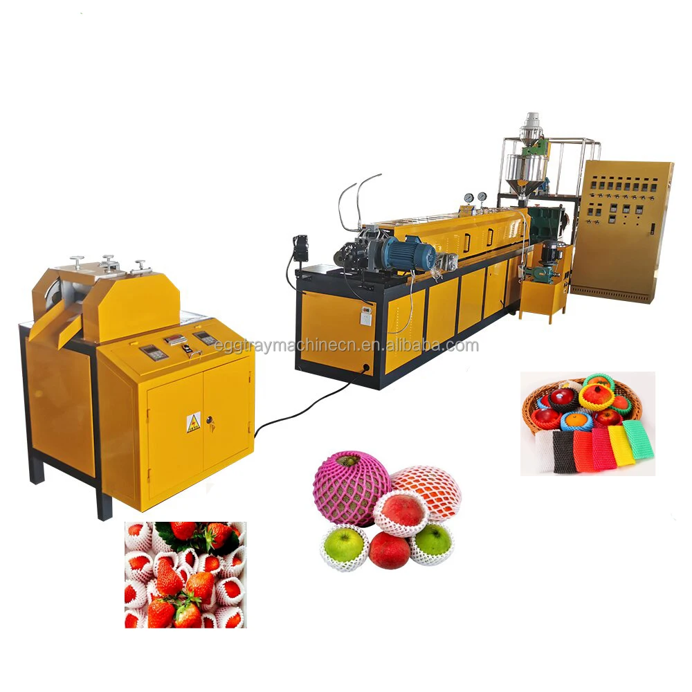 Epe Pe Plastic Foaming Apple Guava Fruits Net Netting Mangos Mesh Bags Packing Making Machine Extrusion Extruder Production Line