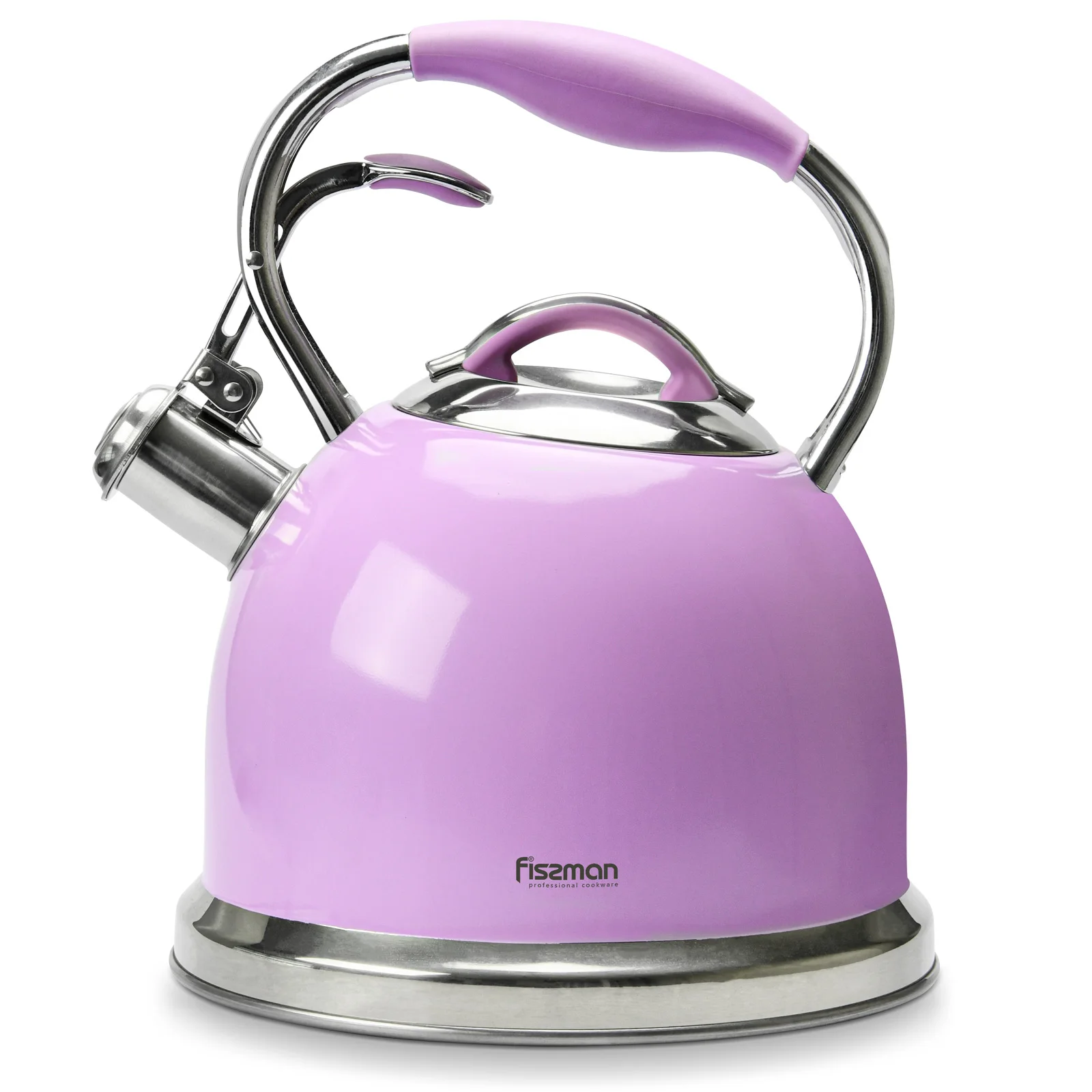 FISSMAN Felicity Whistling Kettle 2.6 Ltr Violet Stainless Steel Tea Pot