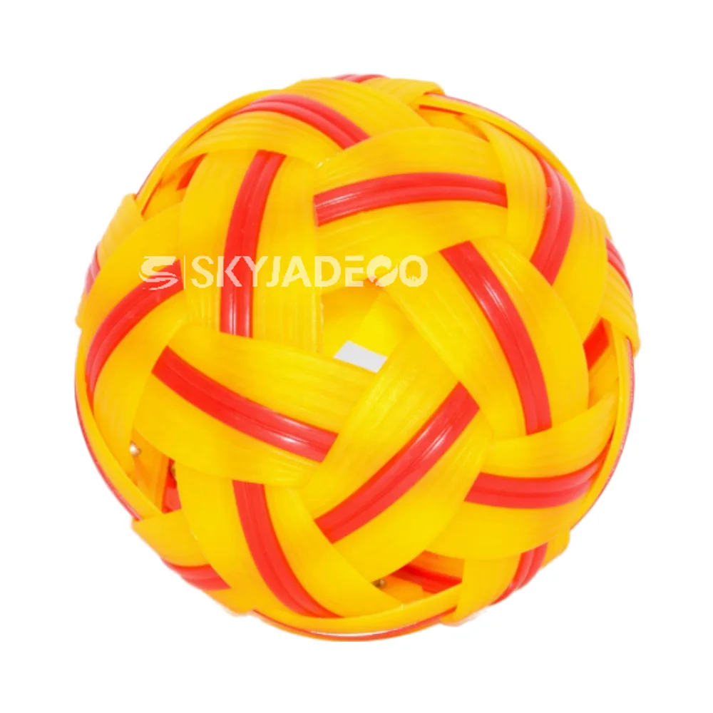 Outdoor Sports Reusable Decor Plastic Soccer Football Unisex round Woven Ball Logo Printed Rubber for Play Rattan Ball