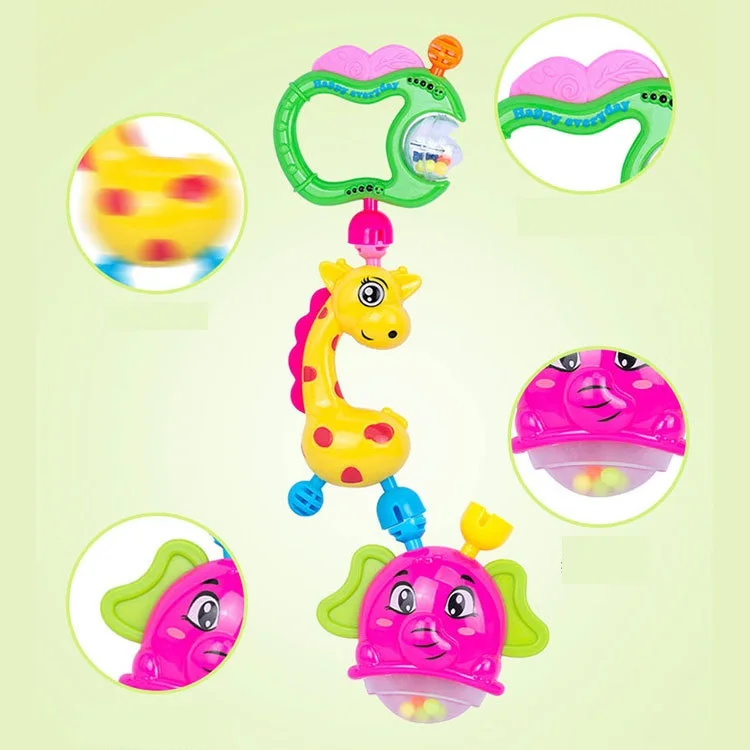 Baby Rattle Toys Set 0-6 Months Teething Infant Toys Funny Cute Shaking Hand Bells Set