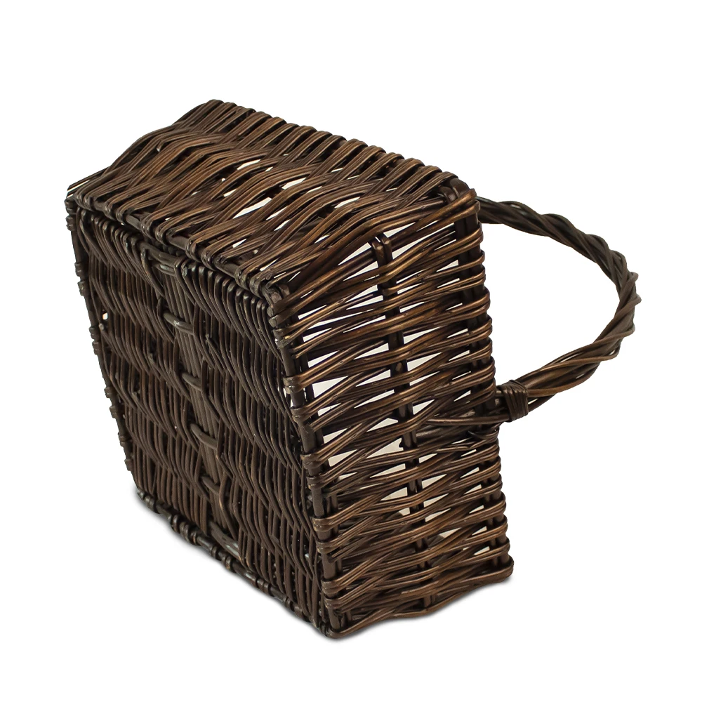 JY 3 Pcs Wicker Basket with Handle Braided Oval Willow Fruit Basket Harvest Gifts Small Empty Basket for Fruits Vegetables