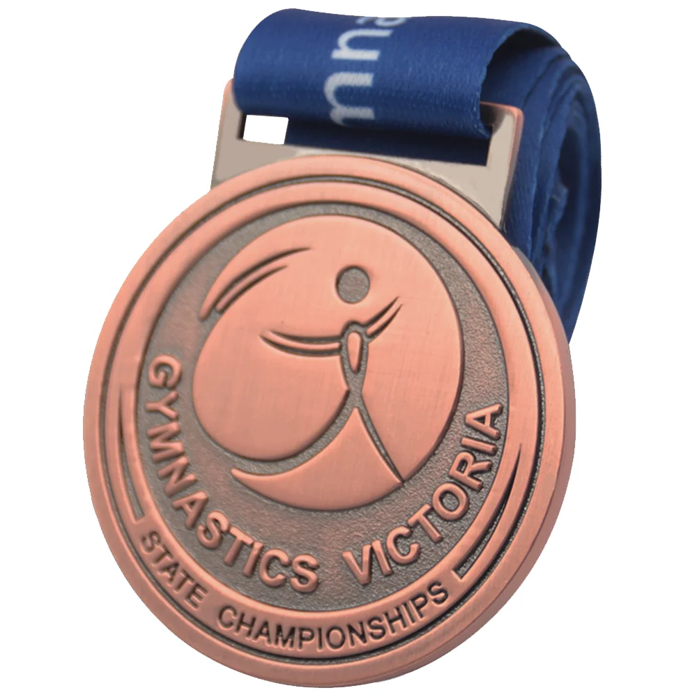 Taskwingifts Custom gold silver bronze sport themes artistic rhythmic gym gymnastics stars medal with ribbon