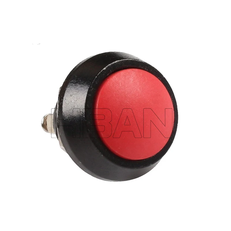 UL Domed head switch metal black momentary small round 12mm latching push button switch