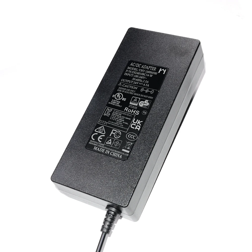 YHY-24004500 5521 dc jack output 24 volt 4.5 amp transformer adaptor ac power adapter 24v 4.5a power supply 24v4.5a