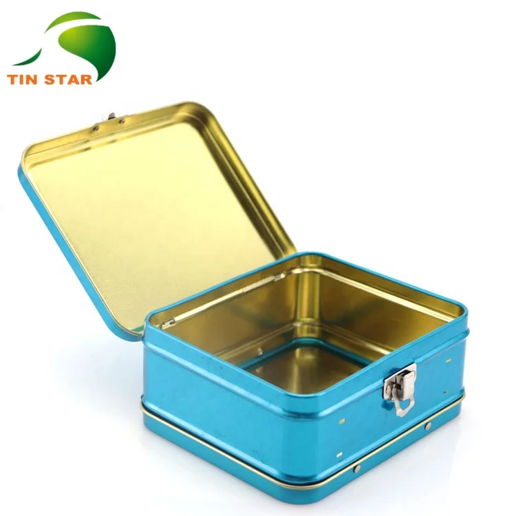 Wholesale Metal Gift Box Package Chocolate Cookie Tin Can Container With Lock