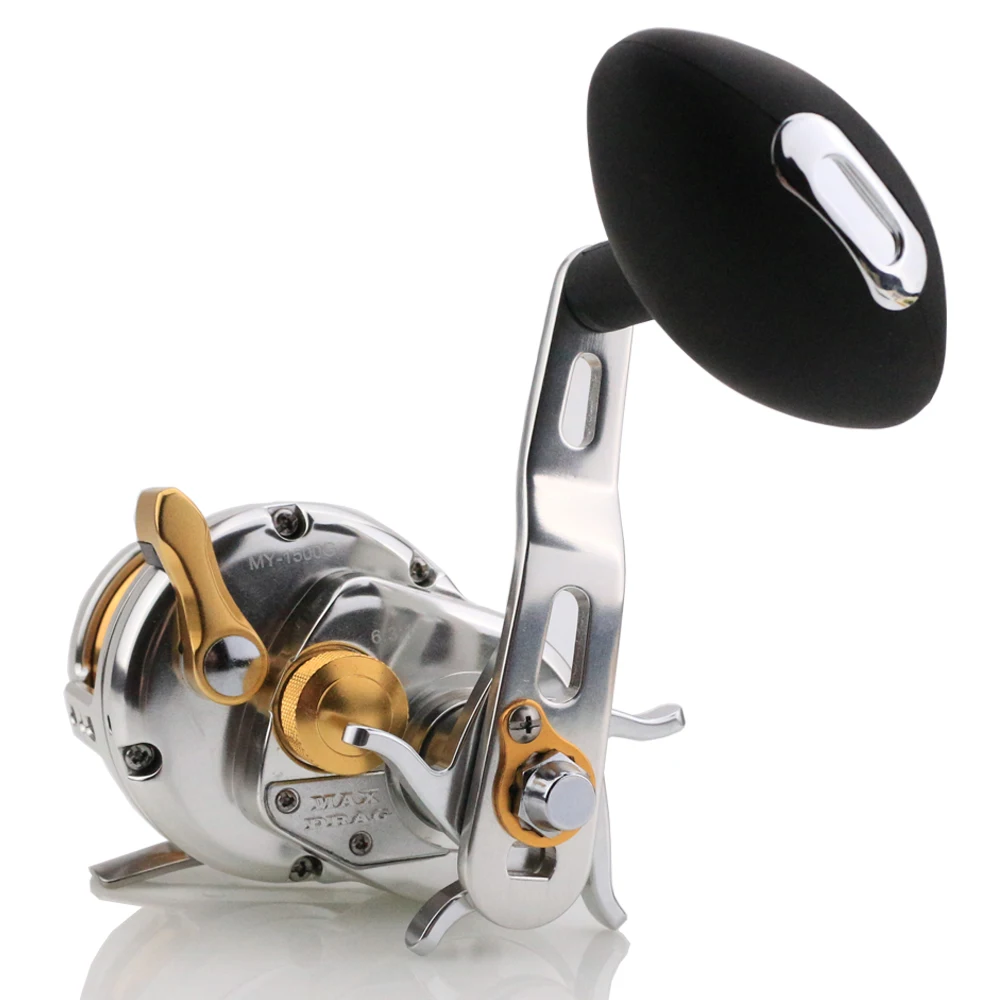 NEWMAJOR 9-15kg 6.3:1 8+1BB Slow Jigging Fishing Reel Baitcasting Wheel for Trolling Stream Fishing