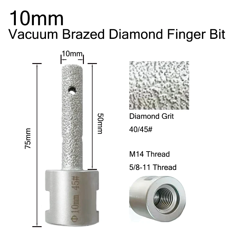 DEYI 20mm M14 thread vacuum brazed diamond finger router bit milling cuter for Enlarging Holes in Tile Porcelain Marble Ceramic