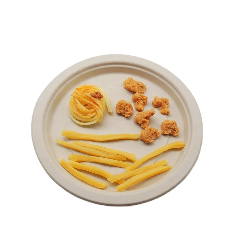 9 Inch Disposable Round Bamboo Plate Bamboo Plates Set For Food