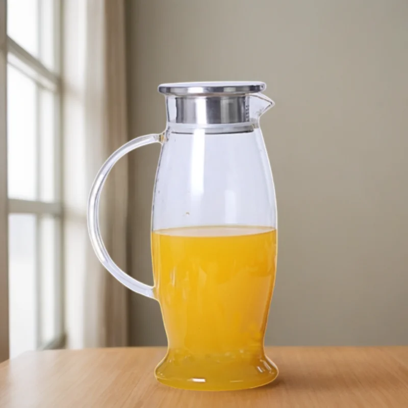 1500ml High Borosilicate glass  water juice cold kettle  Hand Blown Transparent Heat Resistant Water Coffee Jug Glass Pitcher