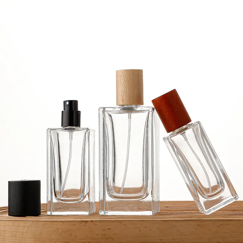 Square Portable Atomizer Glass Bottle fine mist Spray Applicator Perfume Containers Wholesale for travel