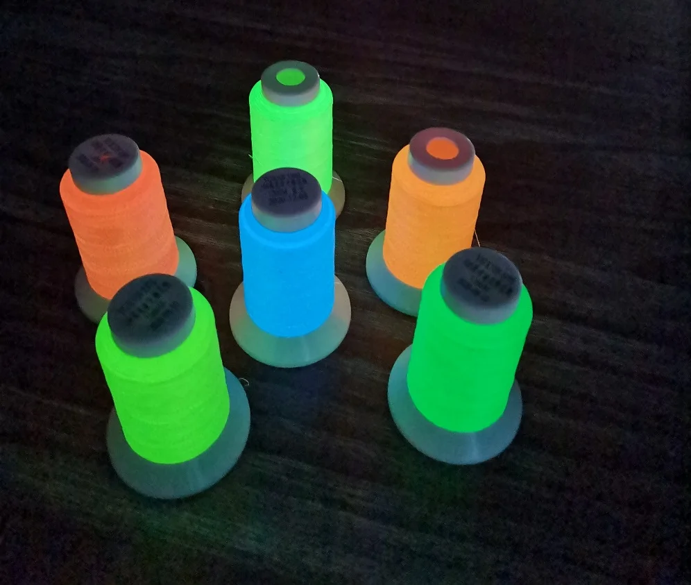 Recycled Luminous Glow In The Dark Embroidery Sewing Thread For Logo Stitch