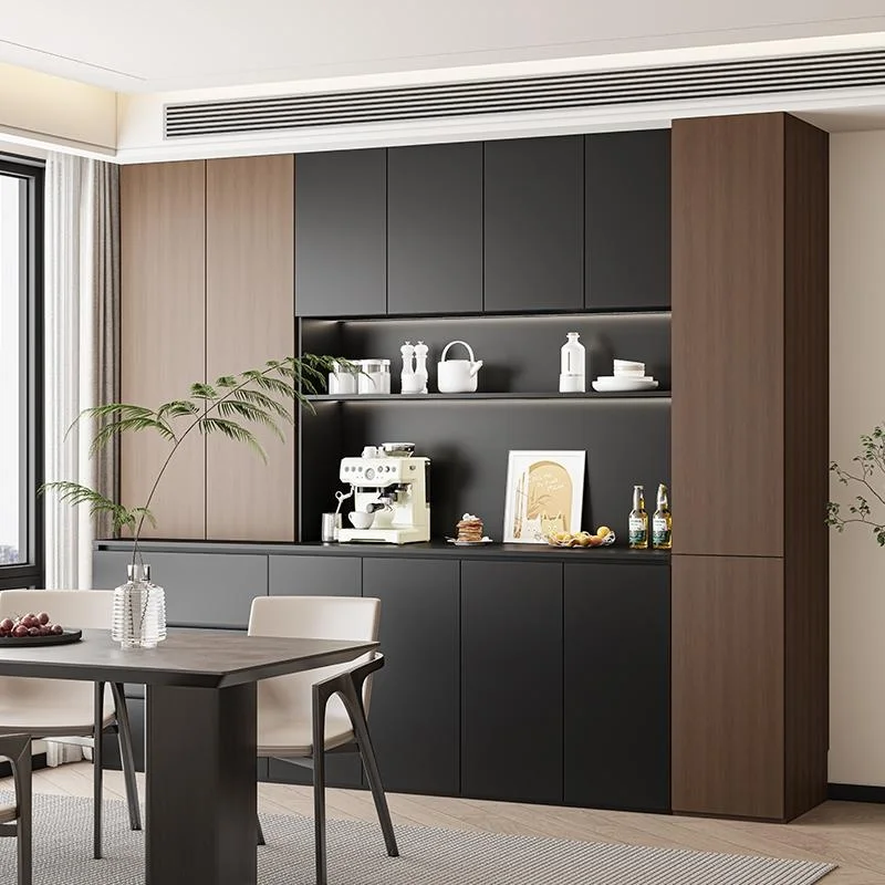 Customized Modern Simplicity Light Luxury High Cabinet Wood Integrated Sideboard Wall Tea & Wine Storage Cupboard