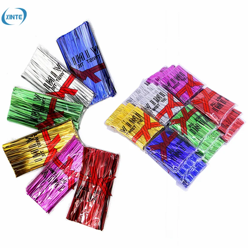 4mm Metallic Twist Ties Wire For Wedding Party Cake Pops Sealing Cello Bags Lollipop Packaging Wire