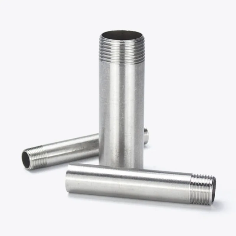 Stainless Steel Extended Double Headed Outer Thread Tube, Round Tube, External Thread