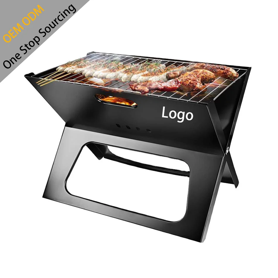 Notebook X Type 3.5mm Cooking Bars Instant Mini Foldable Easy Portability Charcoal BBQ Grill For Outdoor Barbecues Camping