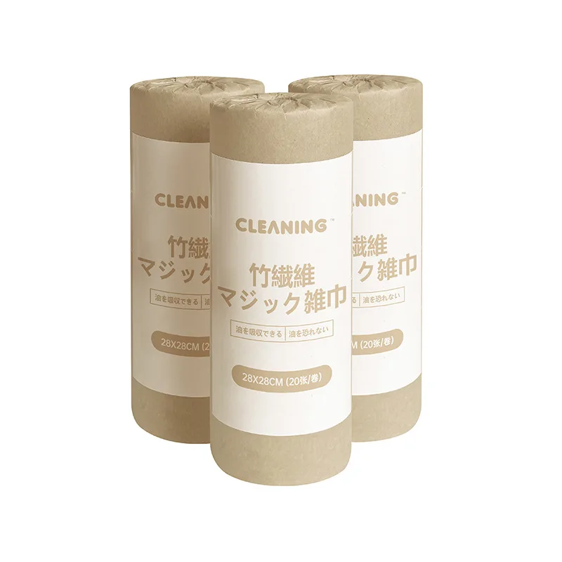 FF2870 Bamboo Fibre Lint Free Dish Cloth Wet and Dry Towel Thick Handy Cleaning Wipes Disposable Cleaning Towels Roll