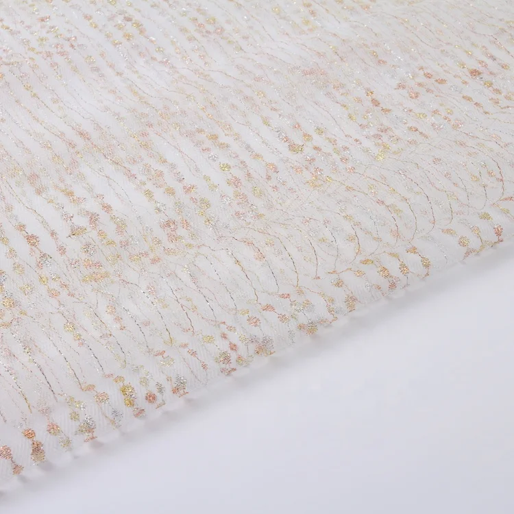 Custom net bridal 3d mesh french sequins tulle lace fabric for wedding dress