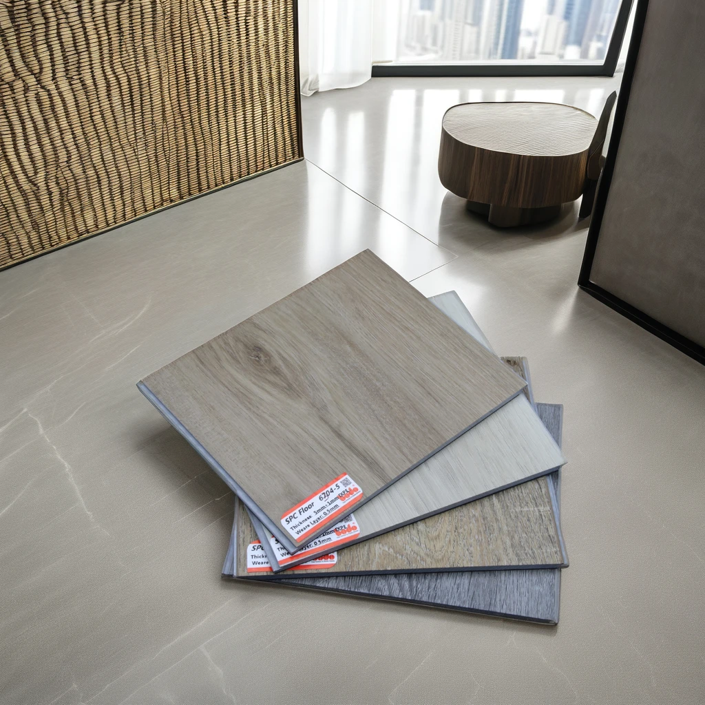 100% environmentally friendly waterproof wood grain interlocking tiles interlock click vinyl spc flooring