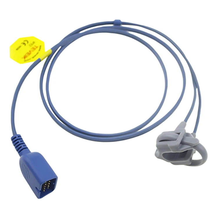 TEVEIK original adult finger clip spo2 sensor cable for Nihon Kohden 9pin