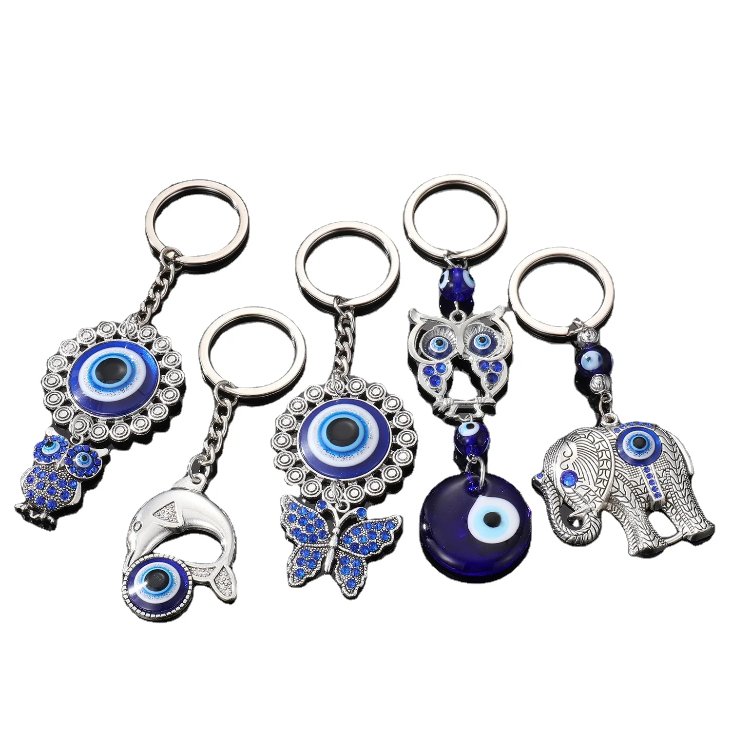 Турецкий Брелок «Злые глаза» Сова слон Бабочка дельфин ГОЛУБЫЕ злые глаза брелки для ключей от машины сумочка