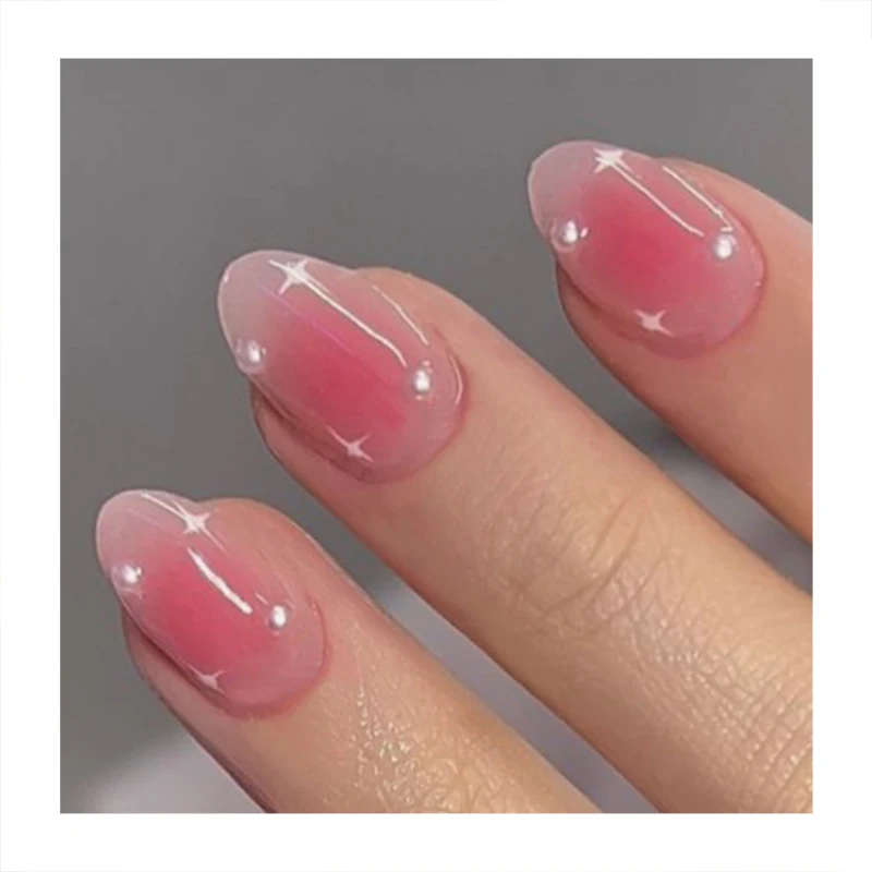 New Arrival Cat Eye Swirl Almond Diy French Nail Art Design Press On Nail Gel Tips Detachable Full Cover Soft Gel Nail Tips