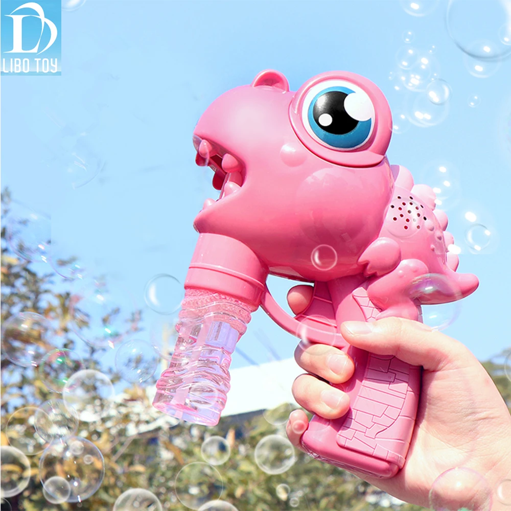 Summer Outdoor Light Up Animal Shape Soap Bubble Gun for Kids