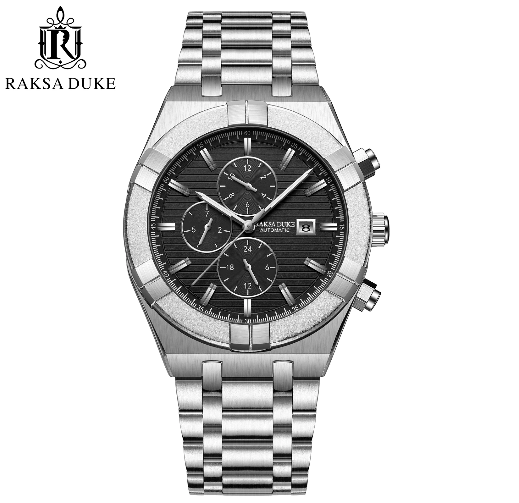Panda Dial Watch For Men Luxury Brand Steel Watch Men Big Size Wrist Watch Mechanical