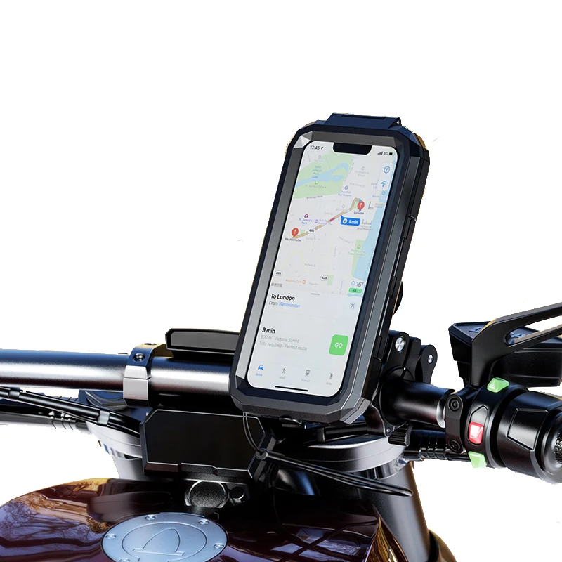 Регулируемый мотоциклетный водонепроницаемый держатель Универсальный противоударный для телефона на руль подходит мотоцикла
