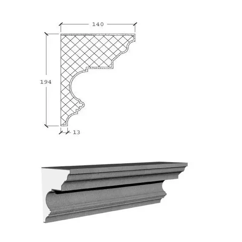 New Design EPS Roman Special Cement Mortar eps Cornice For Exterior Wall Decoration