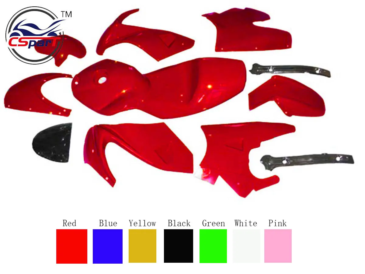 Plastic Fairing Kit Fender Plate Guard Cover for Mini Moto Pocket Bike Fairing Body Kit Plastic 47cc 49cc Mta2 A2