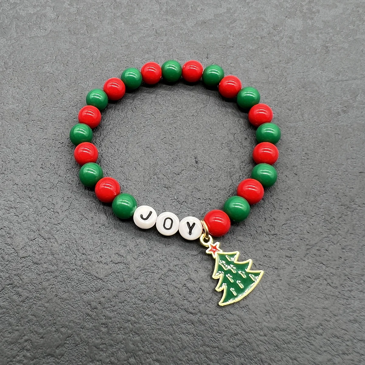 Christmas Gift Beaded Letter Elastic Bracelet Set Beaded Bracelet Christmas Tree Bracelet
