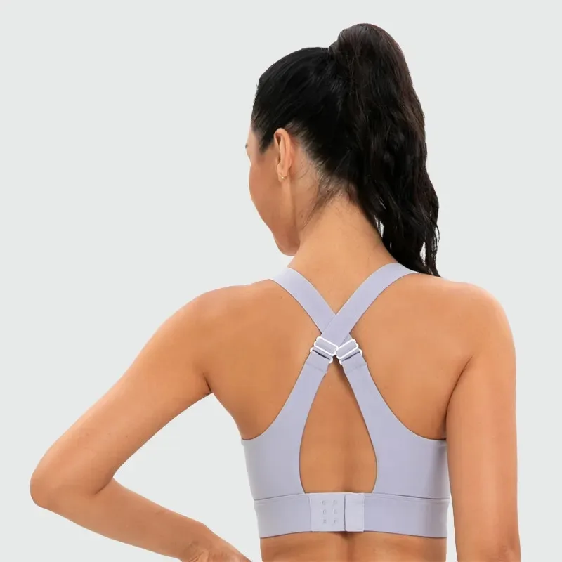 2023 Fashionable Factory Women Fitness Cross back Sports Adjustable High Impact Padded Workout Gym Activewear Bra