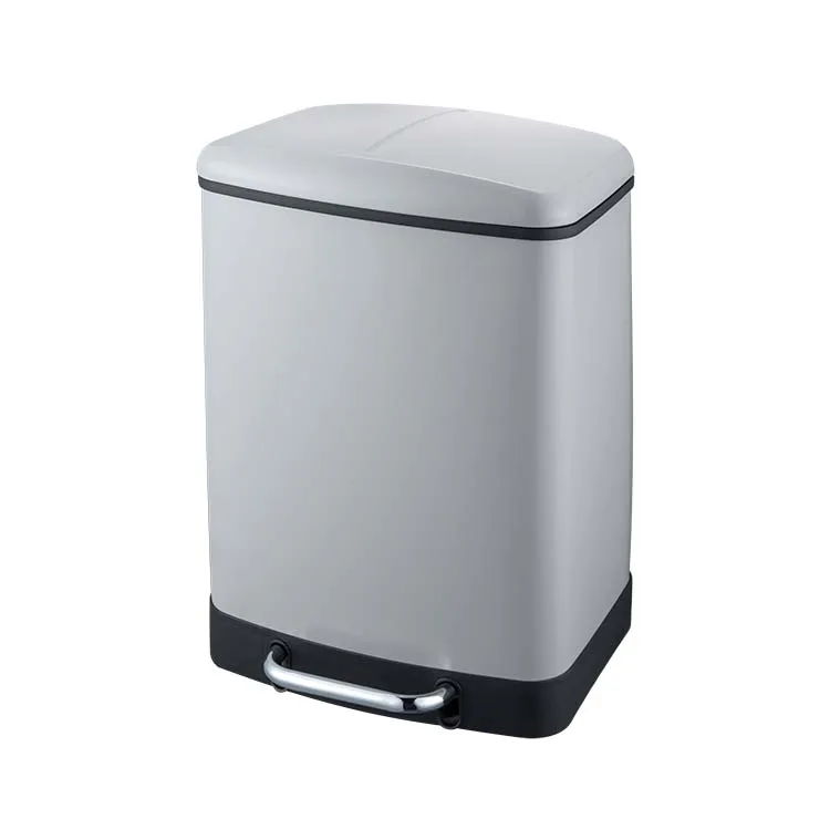 Double inner bucket Metal Pedal Foot Activated Trash Can for Home Kitchen Bathroom for Waste Storage