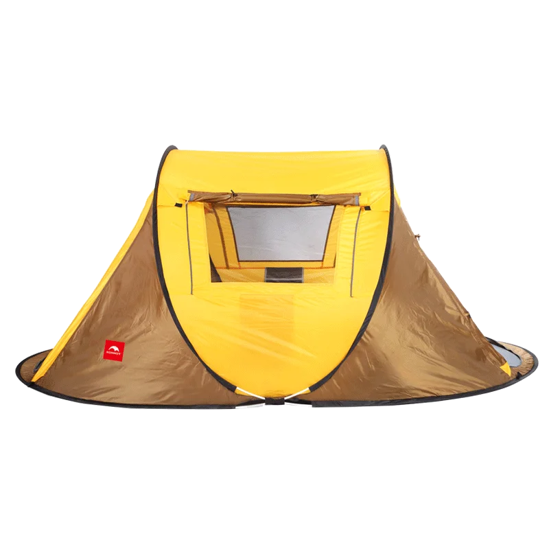 Kommot Pop Up Tent for Camping 3/4 Person Easy Setup Beach Tent Ventilated Mesh Windows Waterproof Sun Shelter
