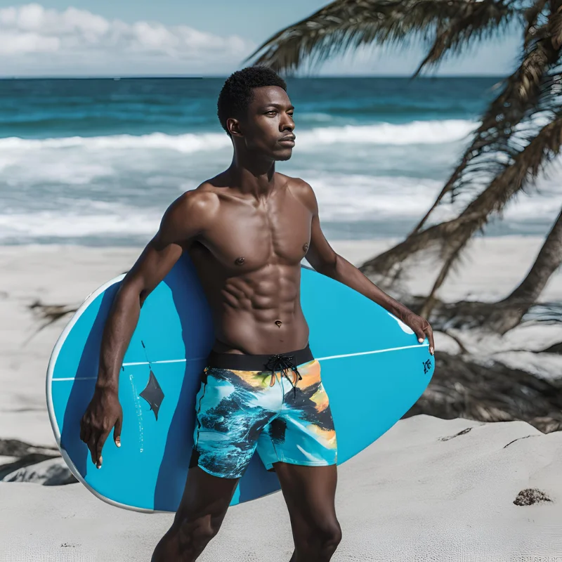 Factory Customized Logo Men Summer Loose Breathable Beachwear Wholesale Plus Size Trunks Swimming