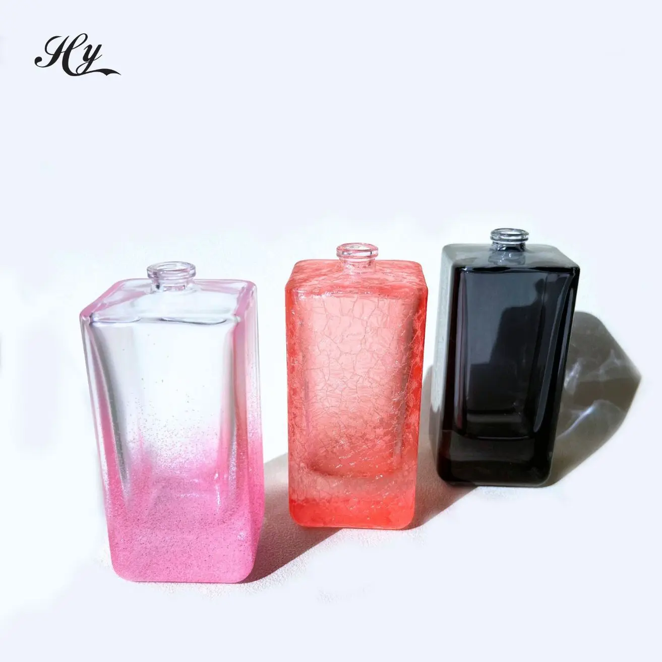 2024 Newest popular perfume bottle rectangular electroplate polish vintage glass bottle perfume unique perfume bottle