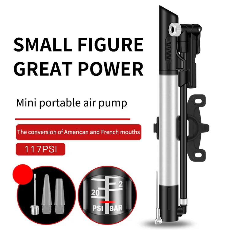 117Psi Bike Aluminium Tire Pumps Cycle Pump Mini Air Bicycle Hand Pump