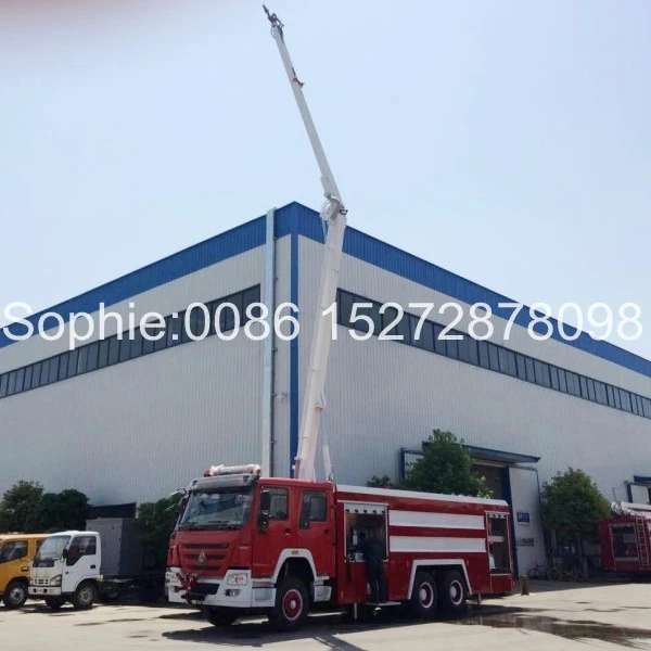  SINOTRUK HOWO 6x4 6x6 правосторонний аварийно-спасательный башенный пожарный Автоцистерна 18 м с водой и пеной пожарная