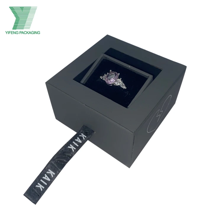 Creative Customized Necklace Box Matt Gray Small Paper Gift Fashion Rotation Luxury Branded Jewelry Boxes