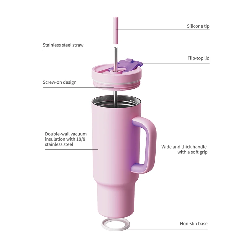 2024 Leisure Style Stainless Steel Vacuum Small Tumbler With Straw 24Oz