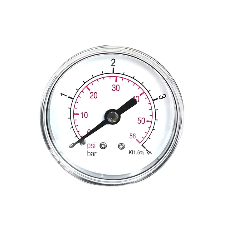 2 Inch 0~4 bar/0~58 psi Small Industrial Boiler PSI Axial Manometer Pressure Gauge
