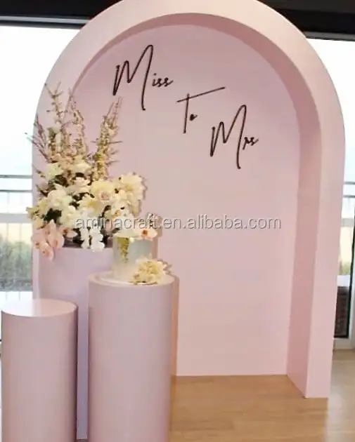 Amina Craft acrylic pink arches backdrop for decoration backdrop arch