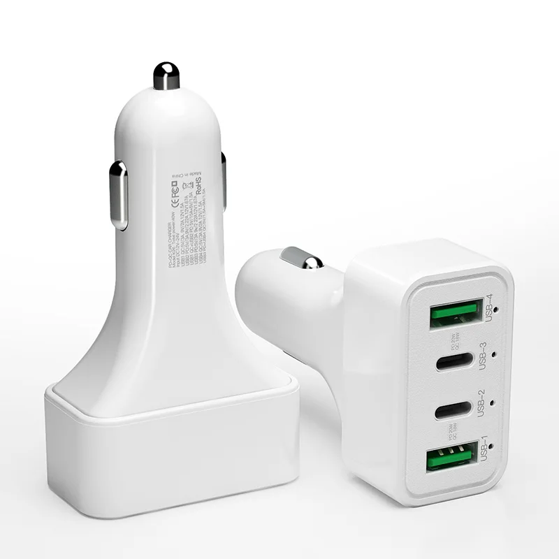 40 Вт USB Автомобильное зарядное устройство с функцией быстрой зарядки 3,0 и быстрая зарядка PD 4 порта адаптер зарядного устройства для Samsung IPhone Huawei Xiaomi Android Ipad