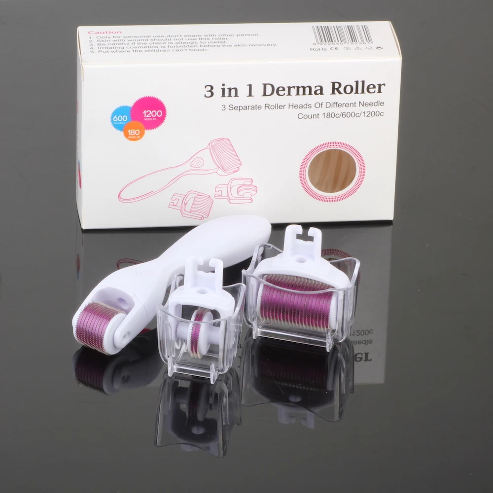 
Free shipping 3 IN 1 Micro Needle Derma Roller Meso Roller For Acne Acar Freckle 180+600+1200 