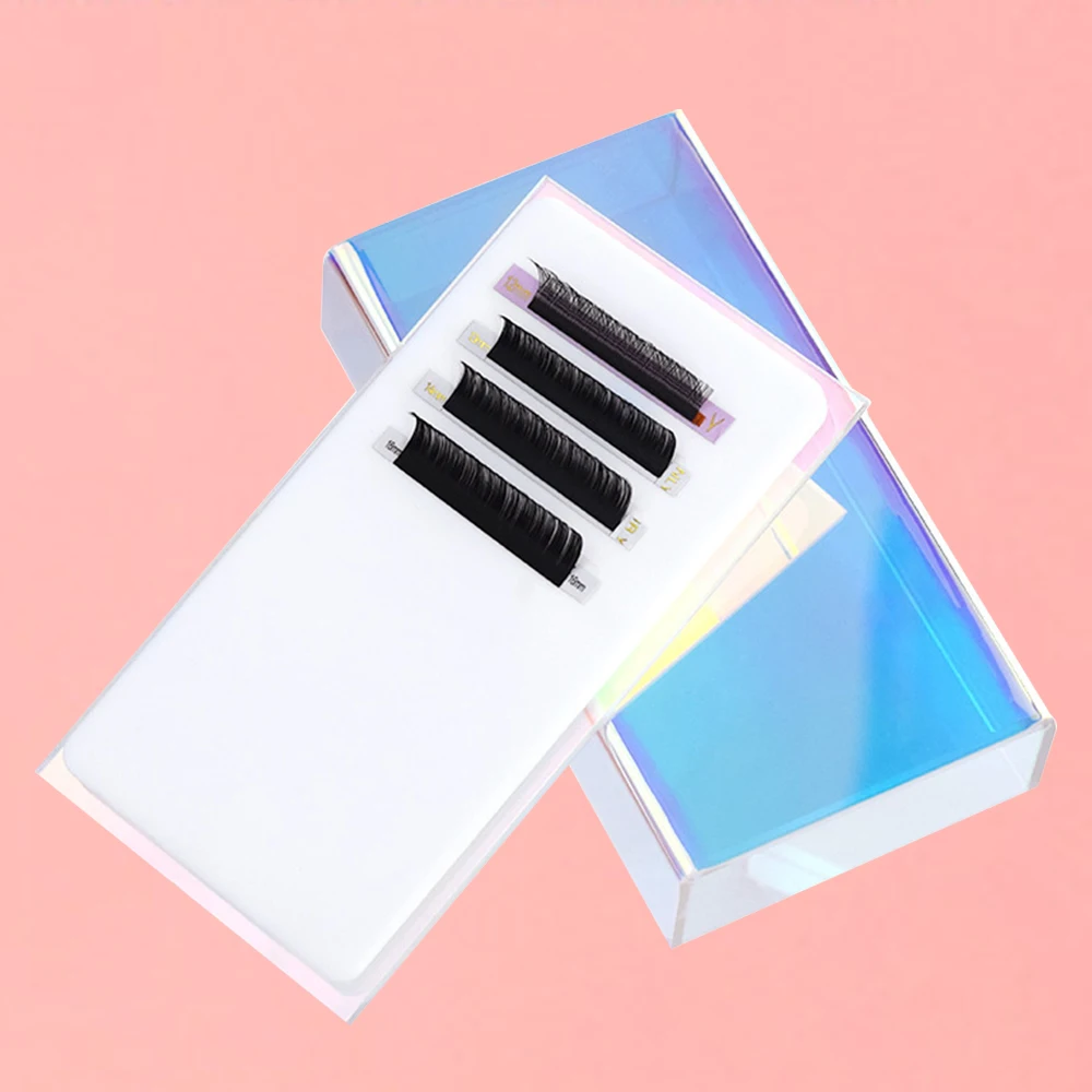 Custom Cloud Eye Lash Acrylic Pallet Iridescent Lash Supplies Gradient Holder Butterfly Bubble Tea Magnet Halloween Lash Tiles