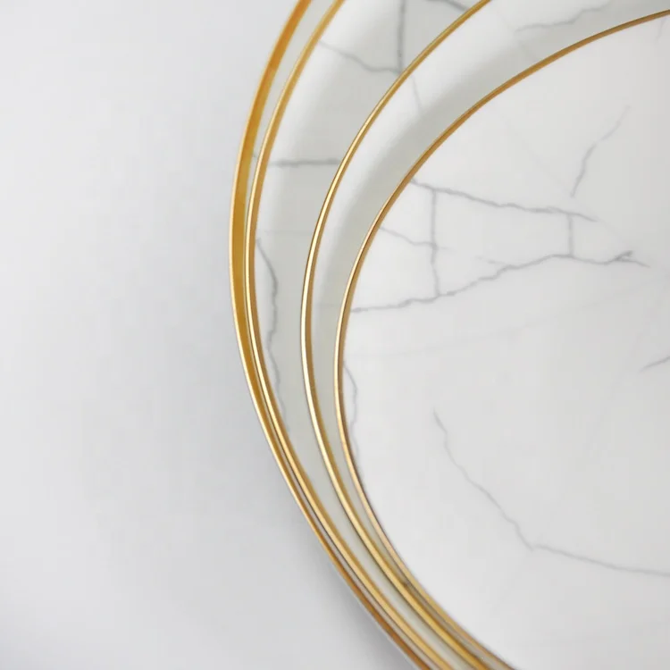 China fine bone 10.5 inch ceramic dinner plates dinnerware sets luxury