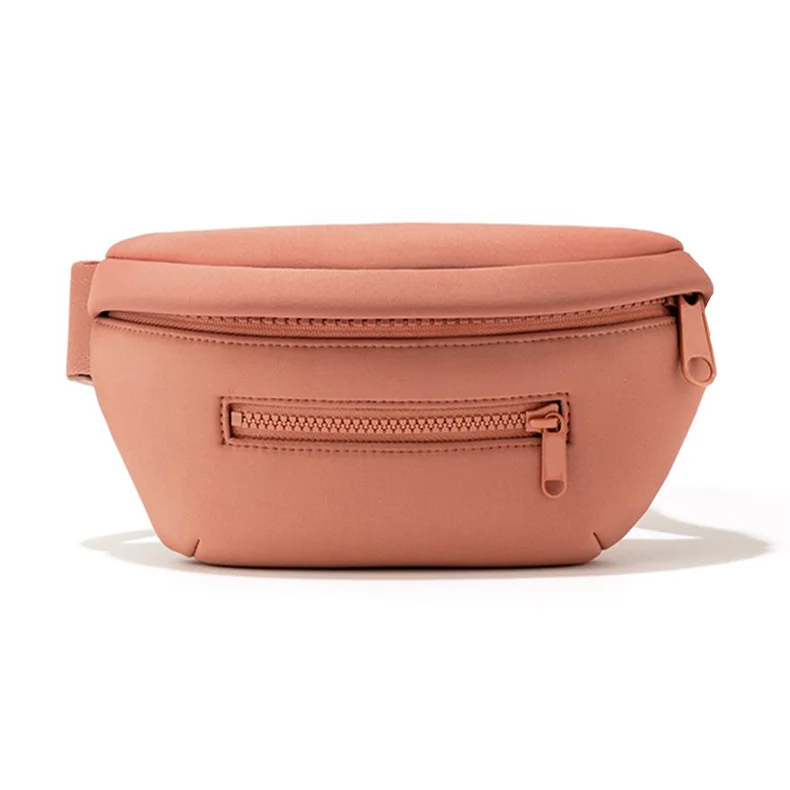 Custom Logo Solid color Fashion adjustable belt women neoprene chest waist bum bag soft fanny pack